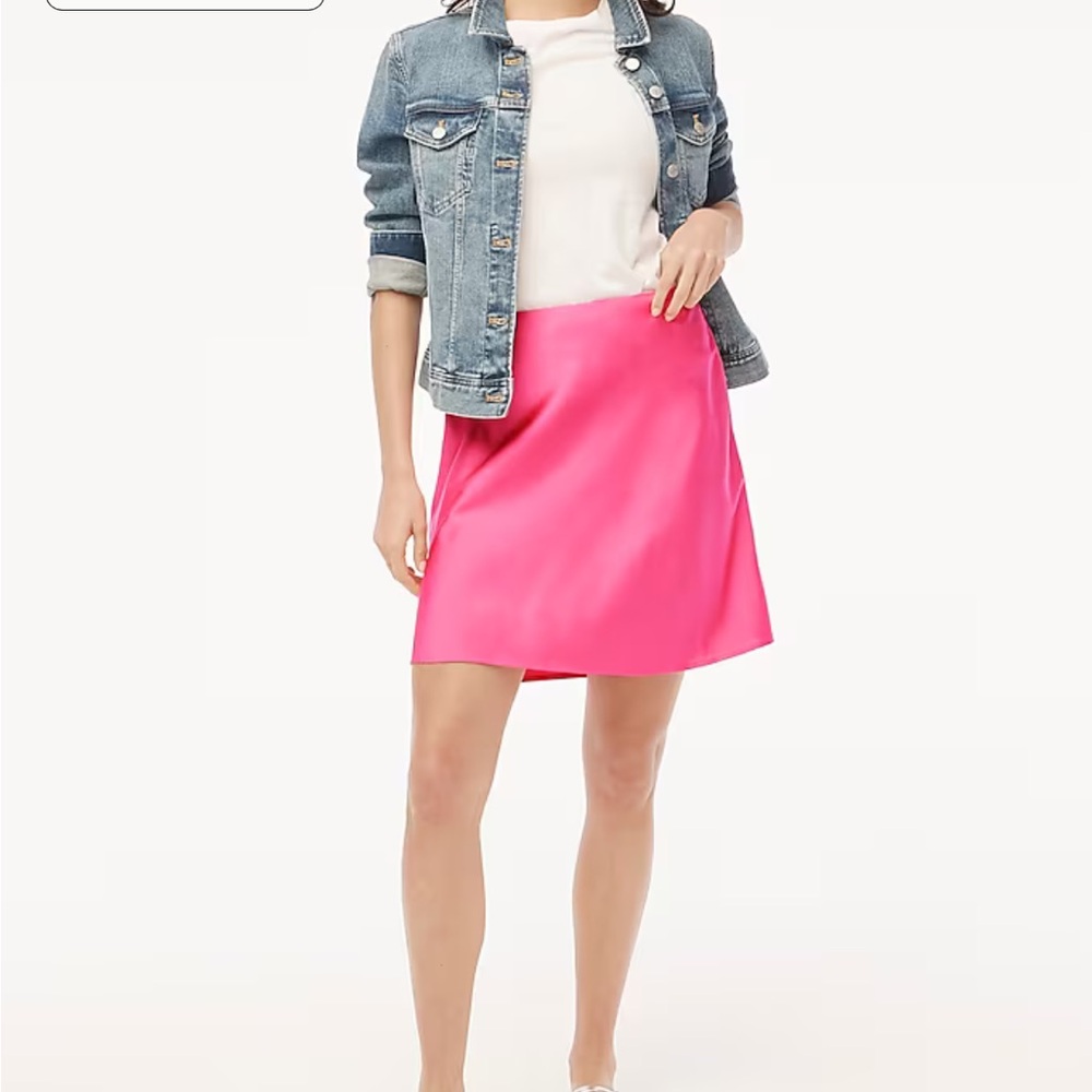 J. Crew Factory Pink Mini Bias Slip Skirt